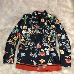 Zara floral blazer